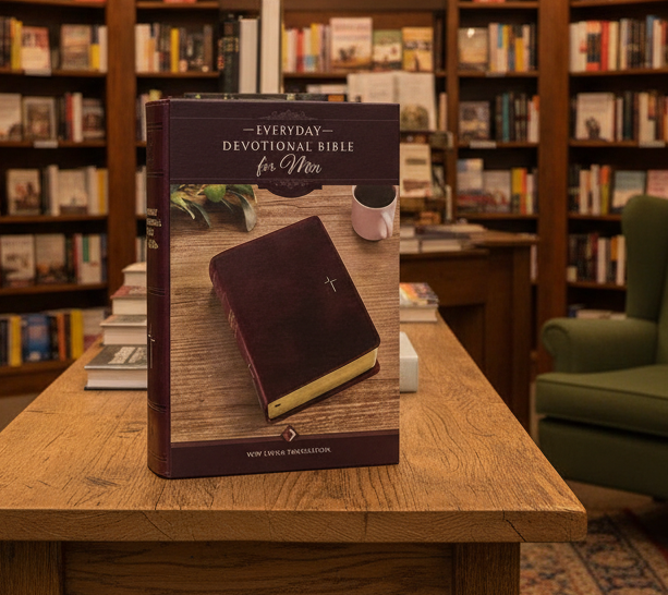 Brown Cross Devotional Bible NLT for Men