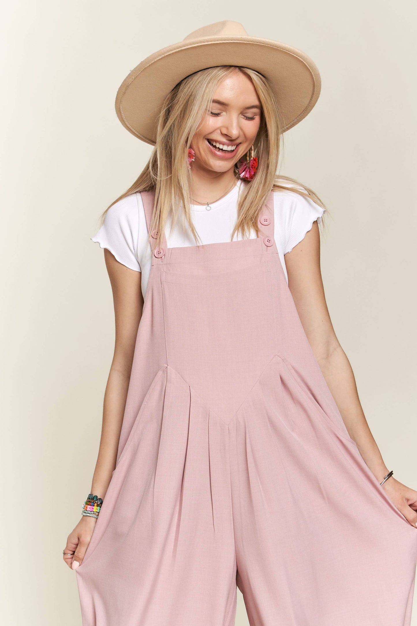 WIDE LEG OVERALL JUMPSUIT