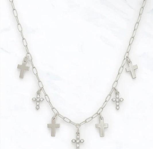 Chain Necklace with mixed Cross Charms