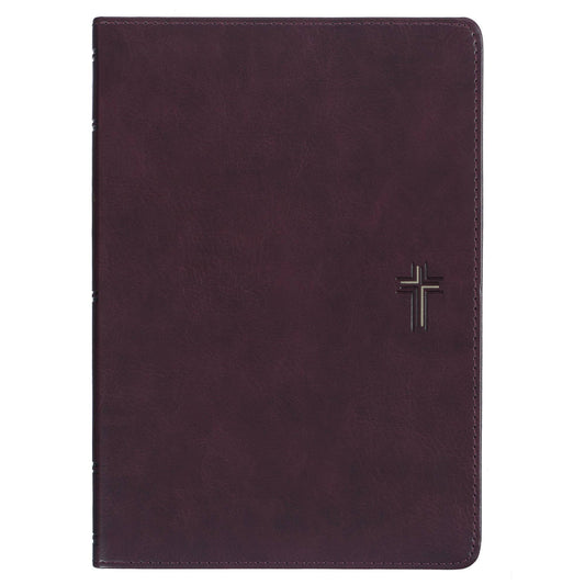 Devotional Bible NLT for Men Faux Leather Walnut Brown Cross