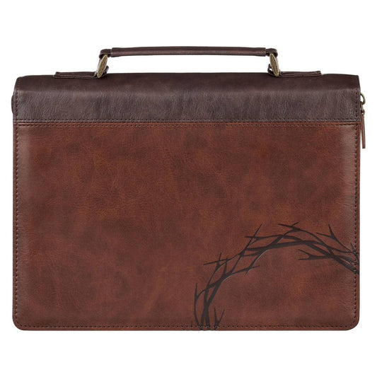 Bible Cover Classic Brown Crown of Thorns/Amazing G Isa 53:5