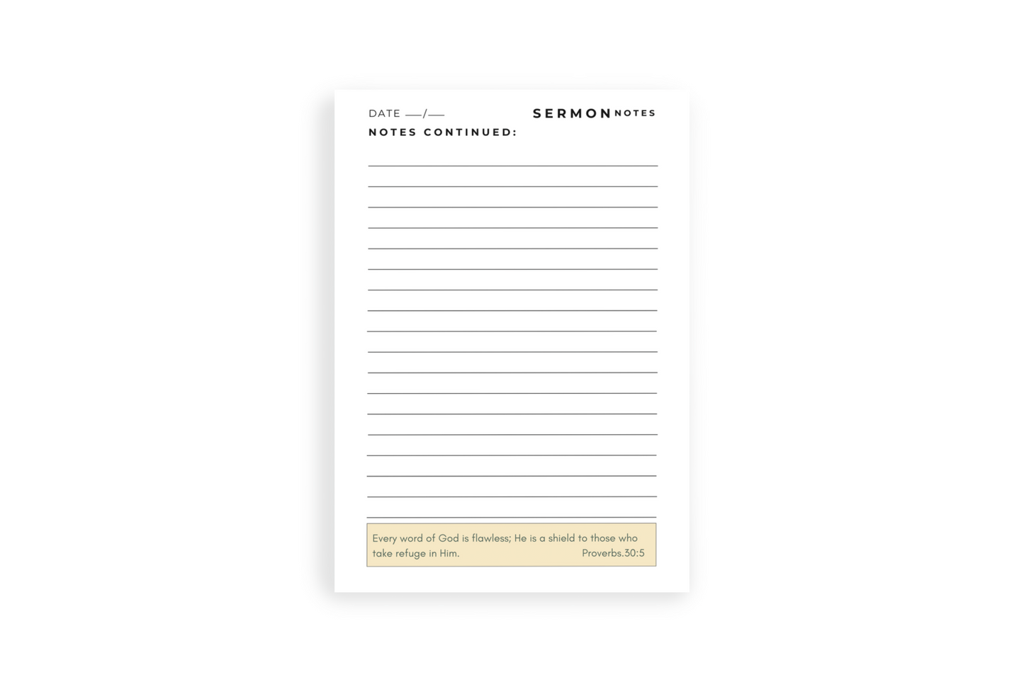Sermon Notes Notebook