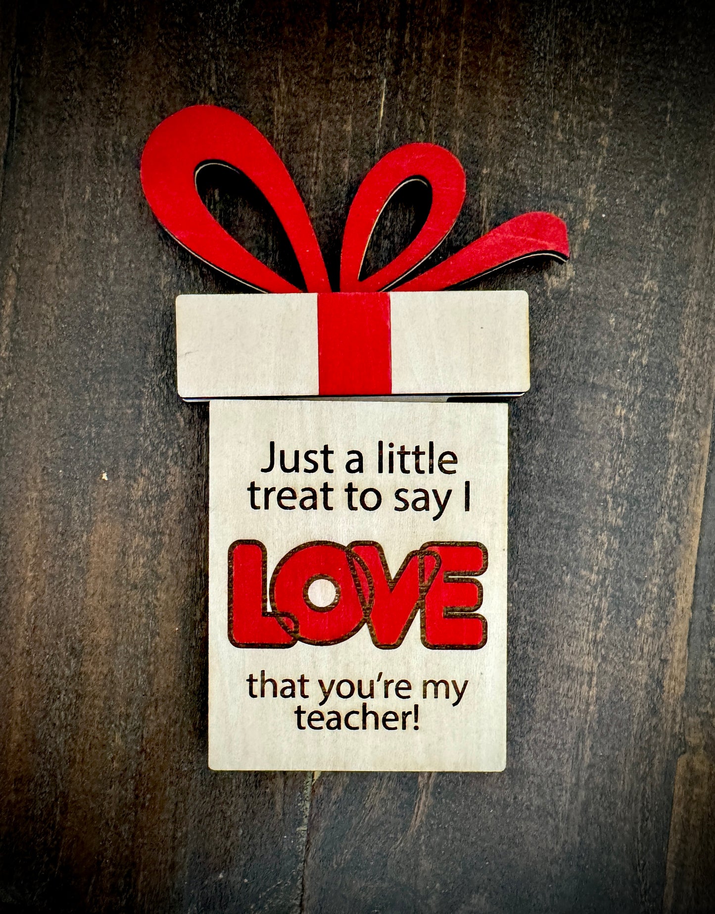 Custom Wood Teacher Valentine’s Day Gift Card Holder for him Personalized Gift for her Engraved Card for Gift Wood Gift Card Holder