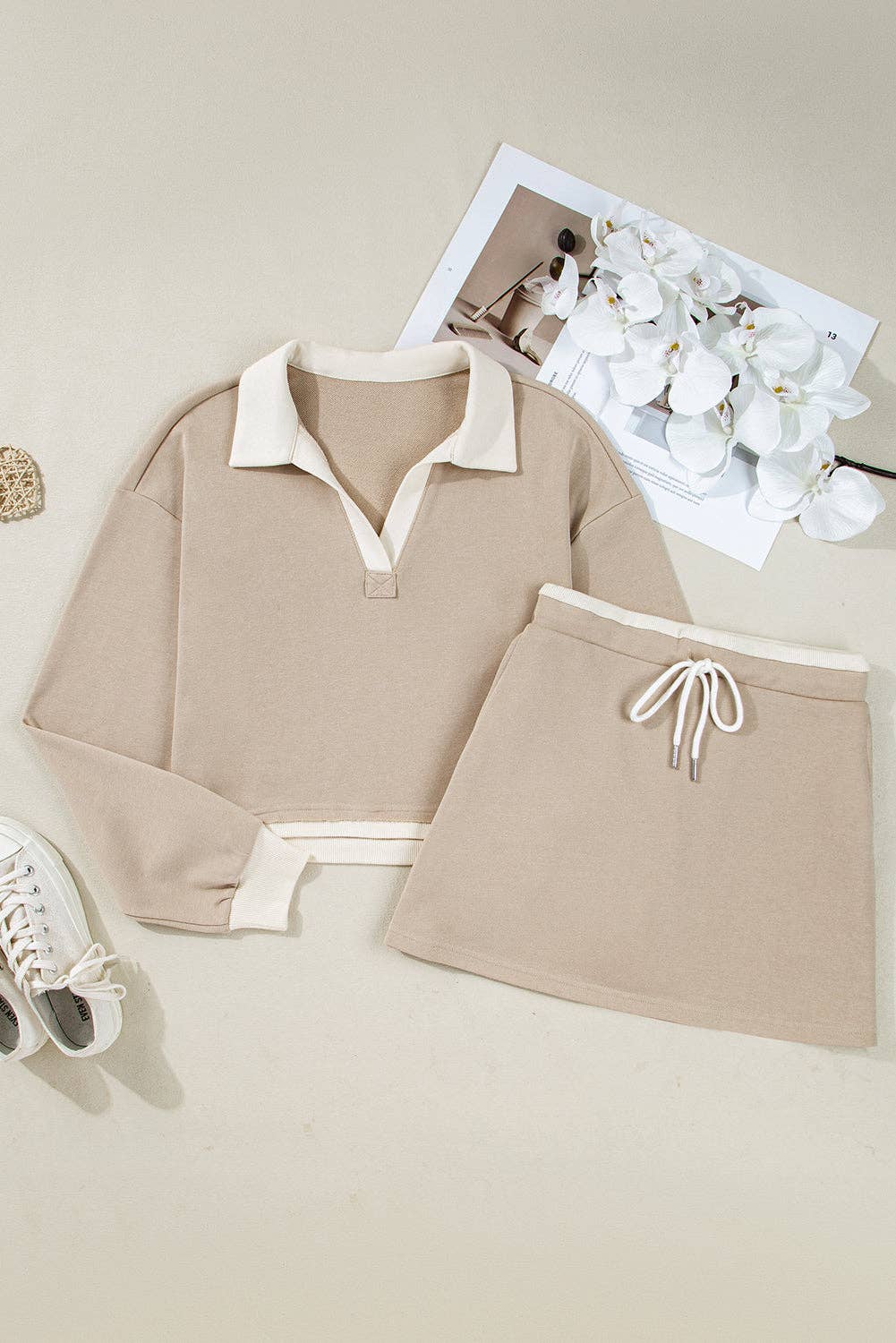 Valerie Cropped Pullover Skort Set