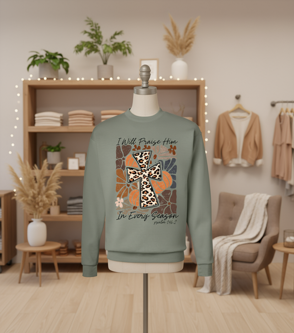 I WILL PRAISE HIM IN EVERY SEASON SWEATSHIRT