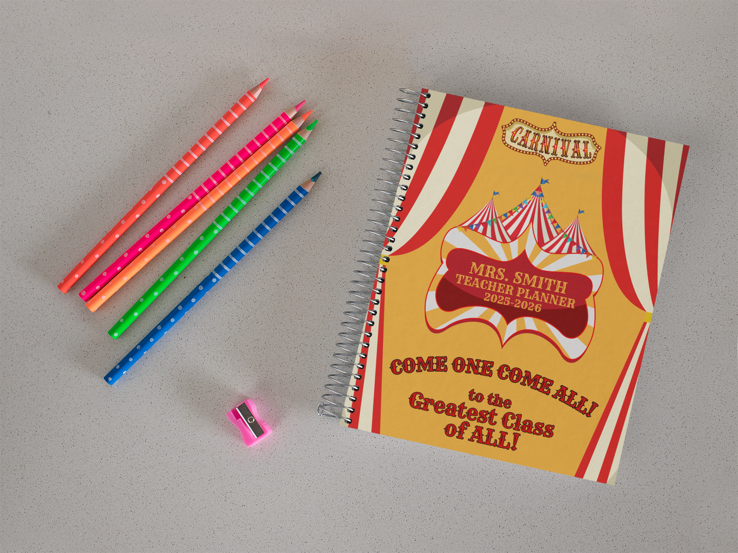 Personalized Carnival Planner for Teachers Plan Book for Education