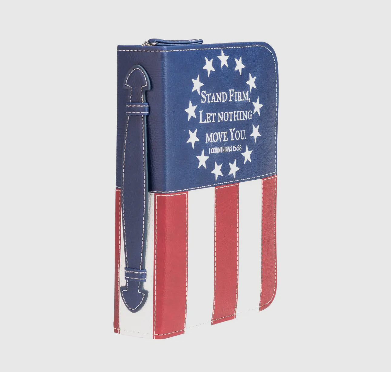 Large Bible Cover: US Flag Stand Firm