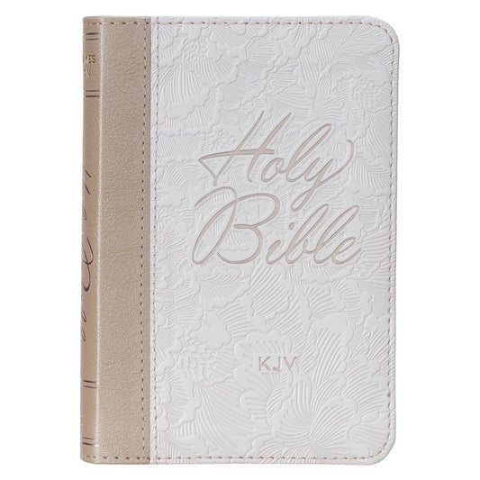 KJV Bible Mini Pocket Faux Leather, White