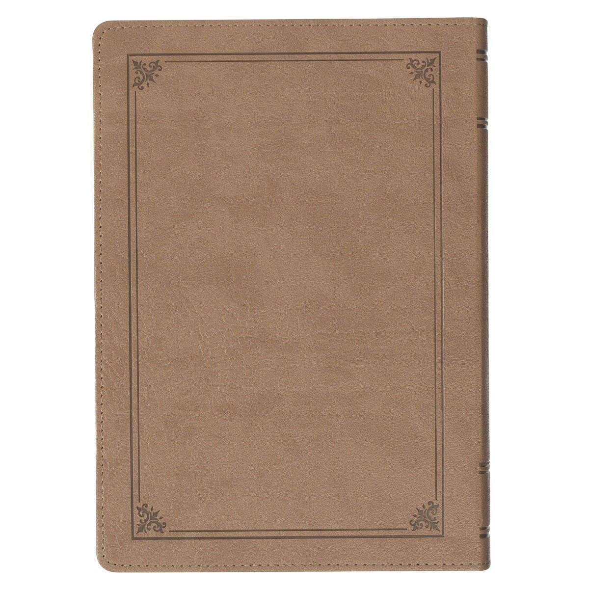 Devotional Bible NLT for Men Faux Leather, Tan
