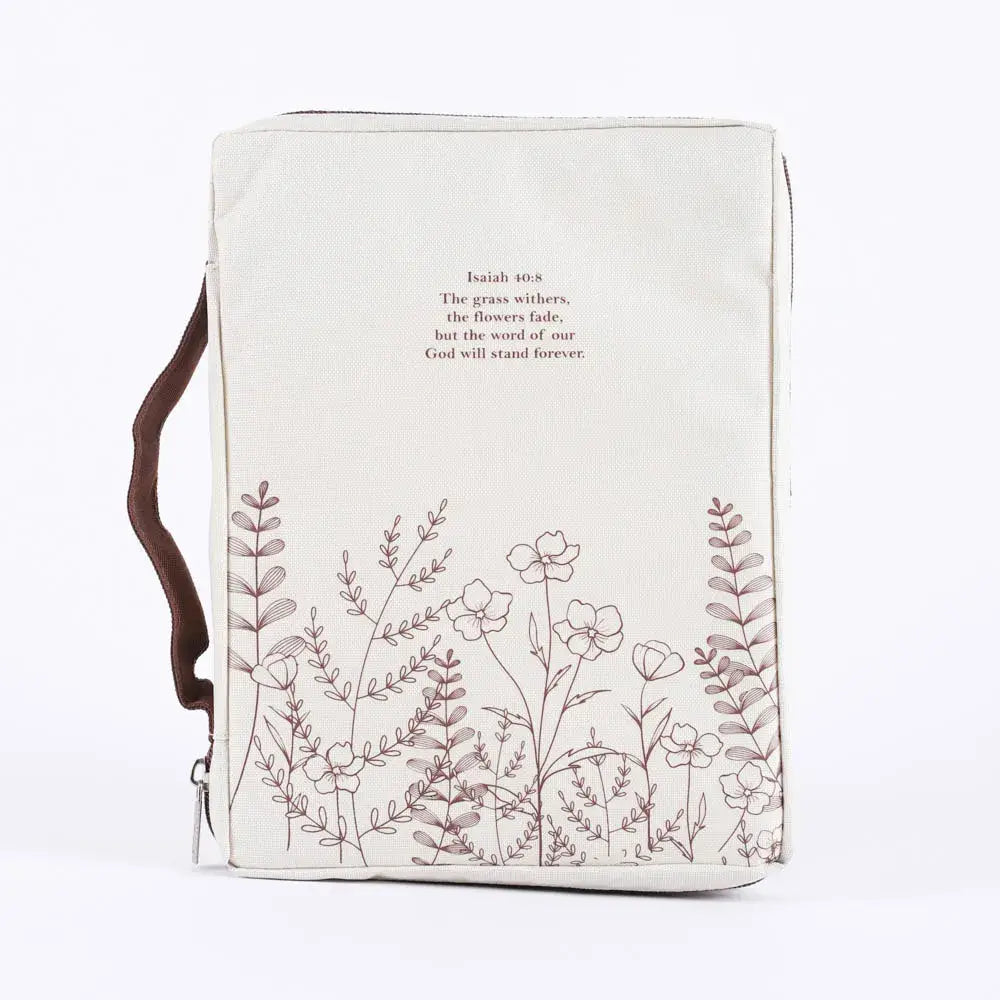 Canvas Bible Cover - Isaiah 40:8 Wildflowers - L