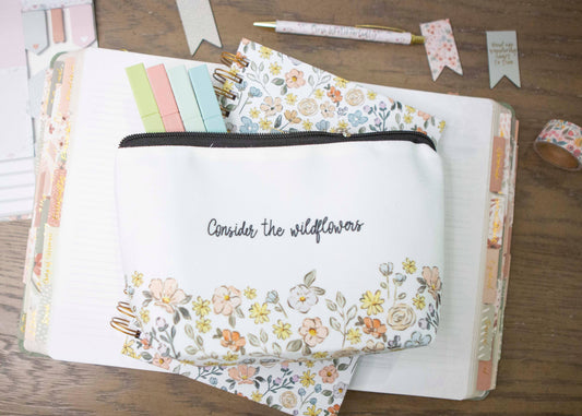Consider the Wildflowers Pencil Pouch| Bible Study Pencil Bag