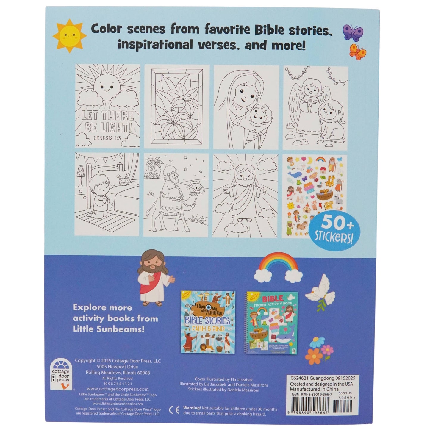 Bible Coloring Book with Stickers for Kids