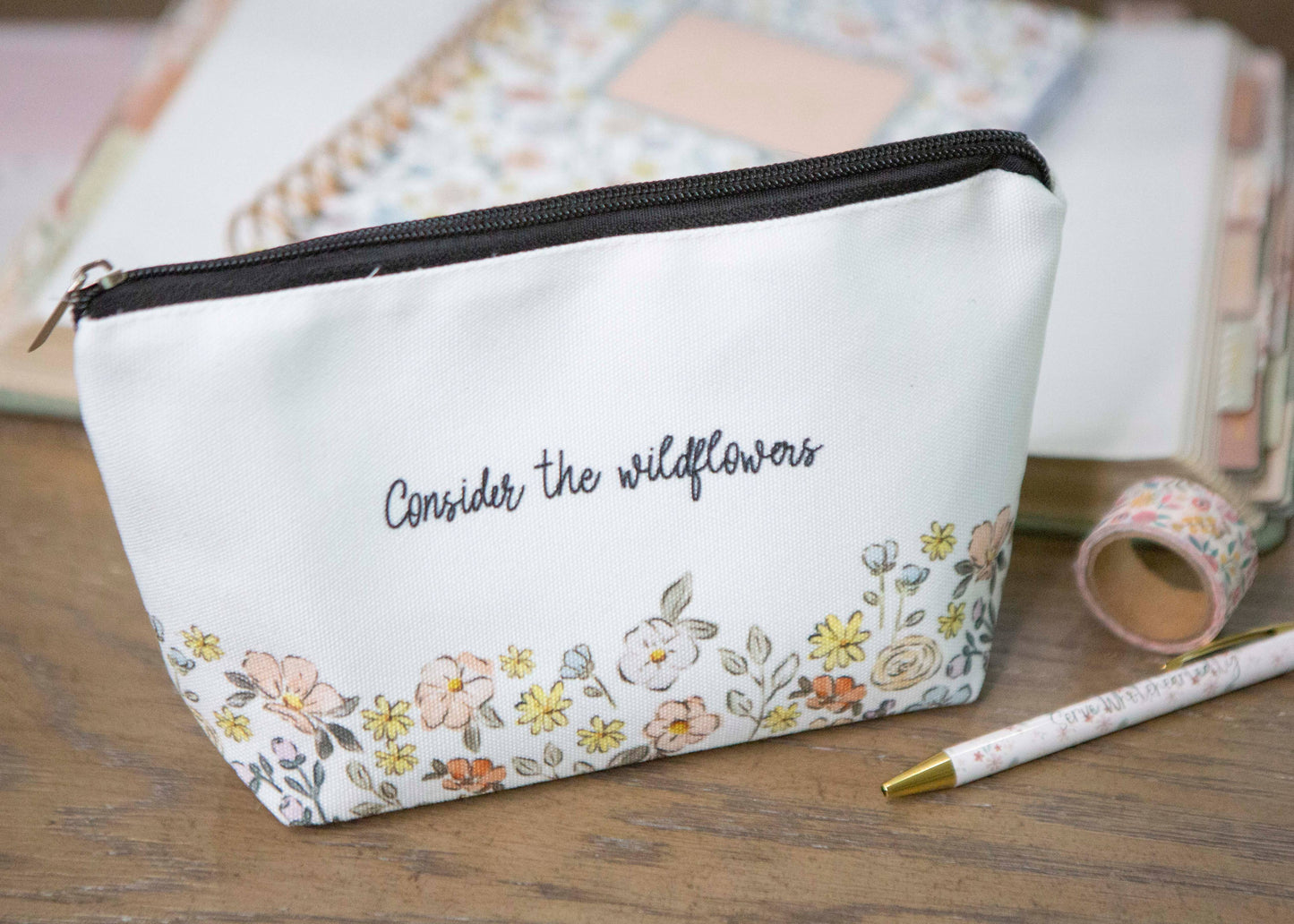 Consider the Wildflowers Pencil Pouch| Bible Study Pencil Bag