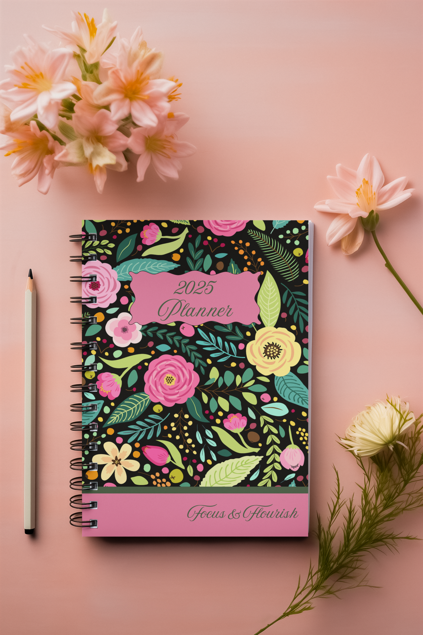 2025 Personalizable Yearly Planner, 2 Page Spread Monthly Calendar, Weekly Planner Gift for Mom Monthly Agenda for Students