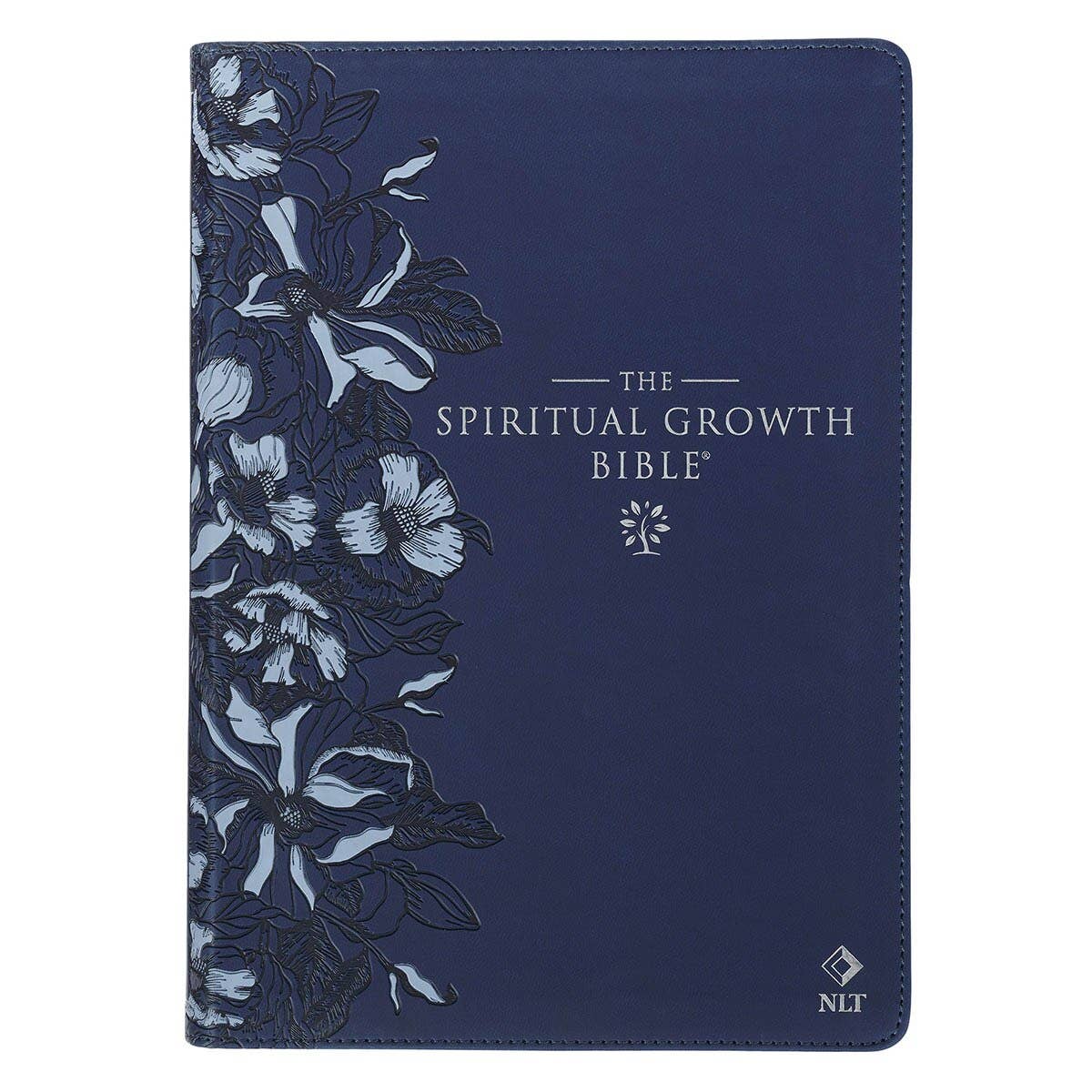 NLT, The Spiritual Growth Bible Faux Leather, Navy