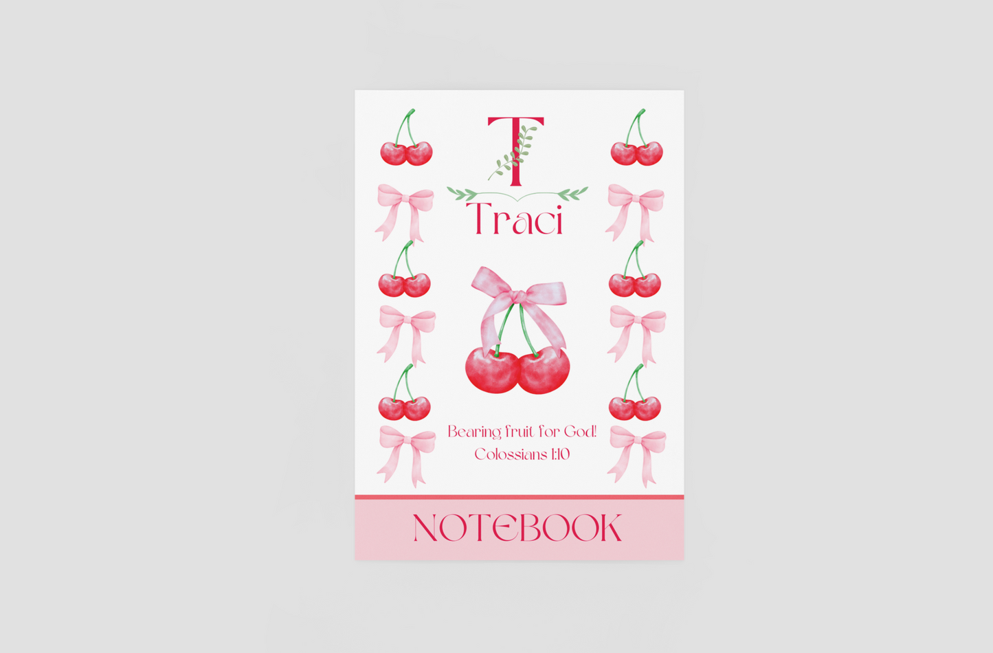 Personalized 'Bearing Fruit for God' Spiral Notebook Made-to-order Notebook