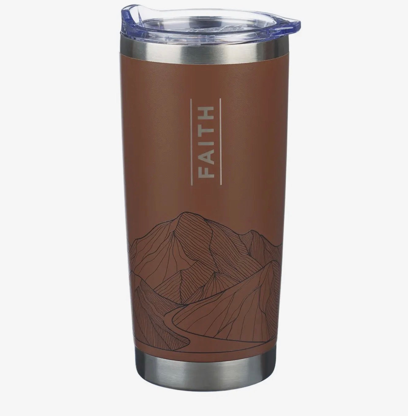 Tumbler Stainless Steel Brown Faith Mountains