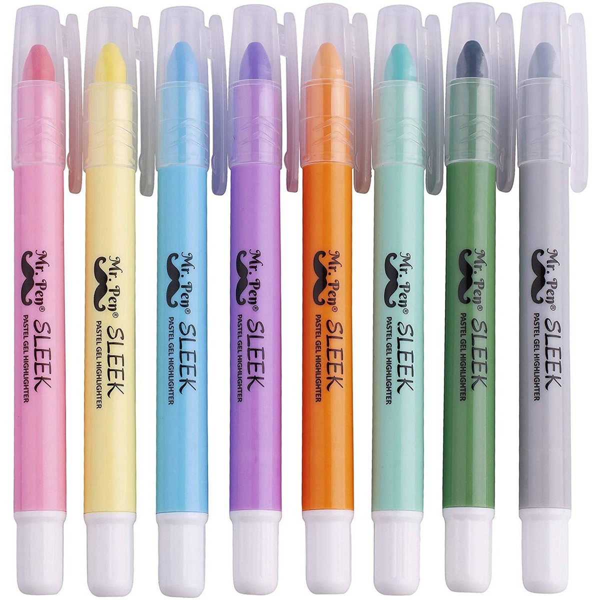 Pastel Gel Highlighters, No Bleed, 8 Pack