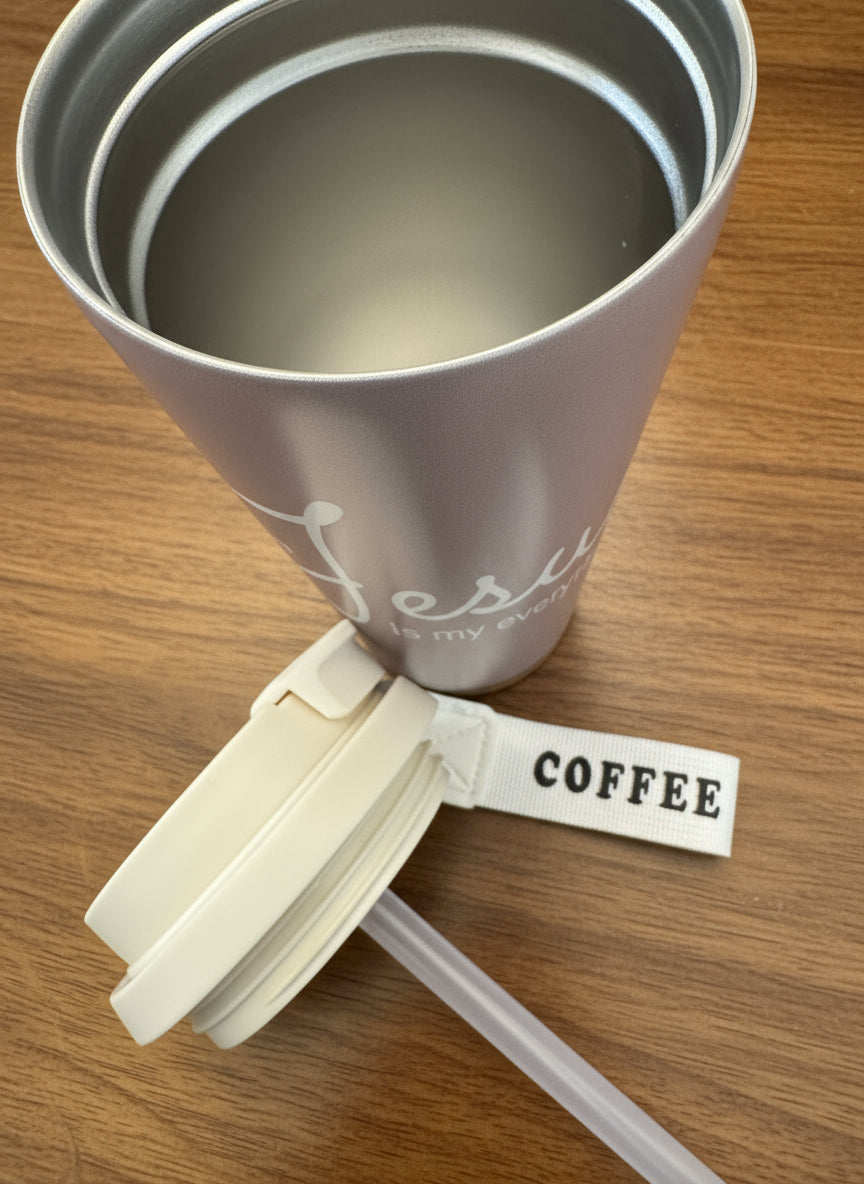 Stainless Steel Tumbler featuring the inspiring quote, "Jesus is My Everything"