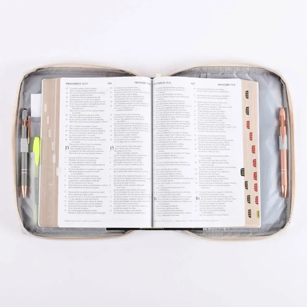 Canvas Bible Cover - Holy Bible Floral - L