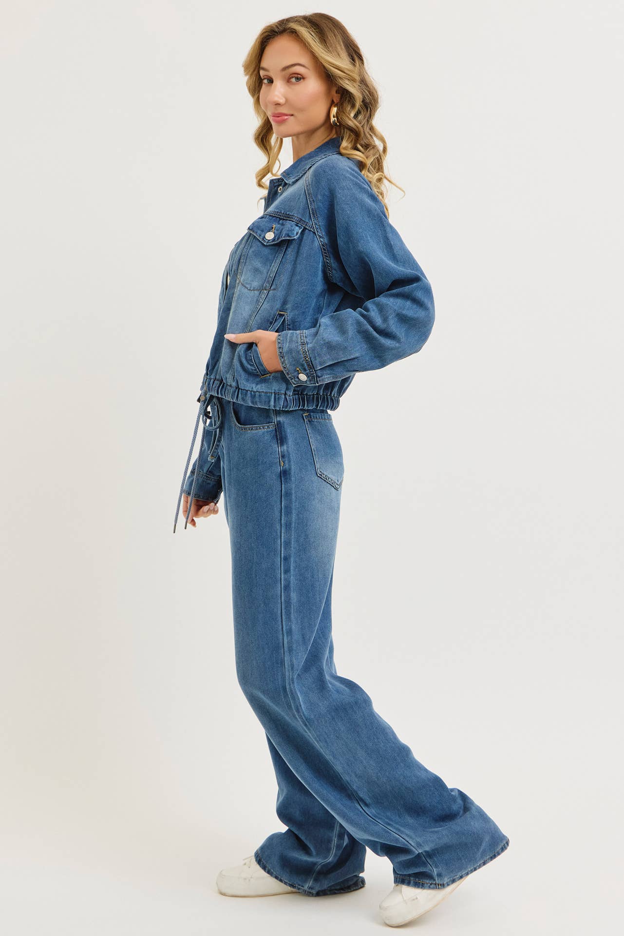 EASY CASUAL  WIDE-LEG DENIM PATNS