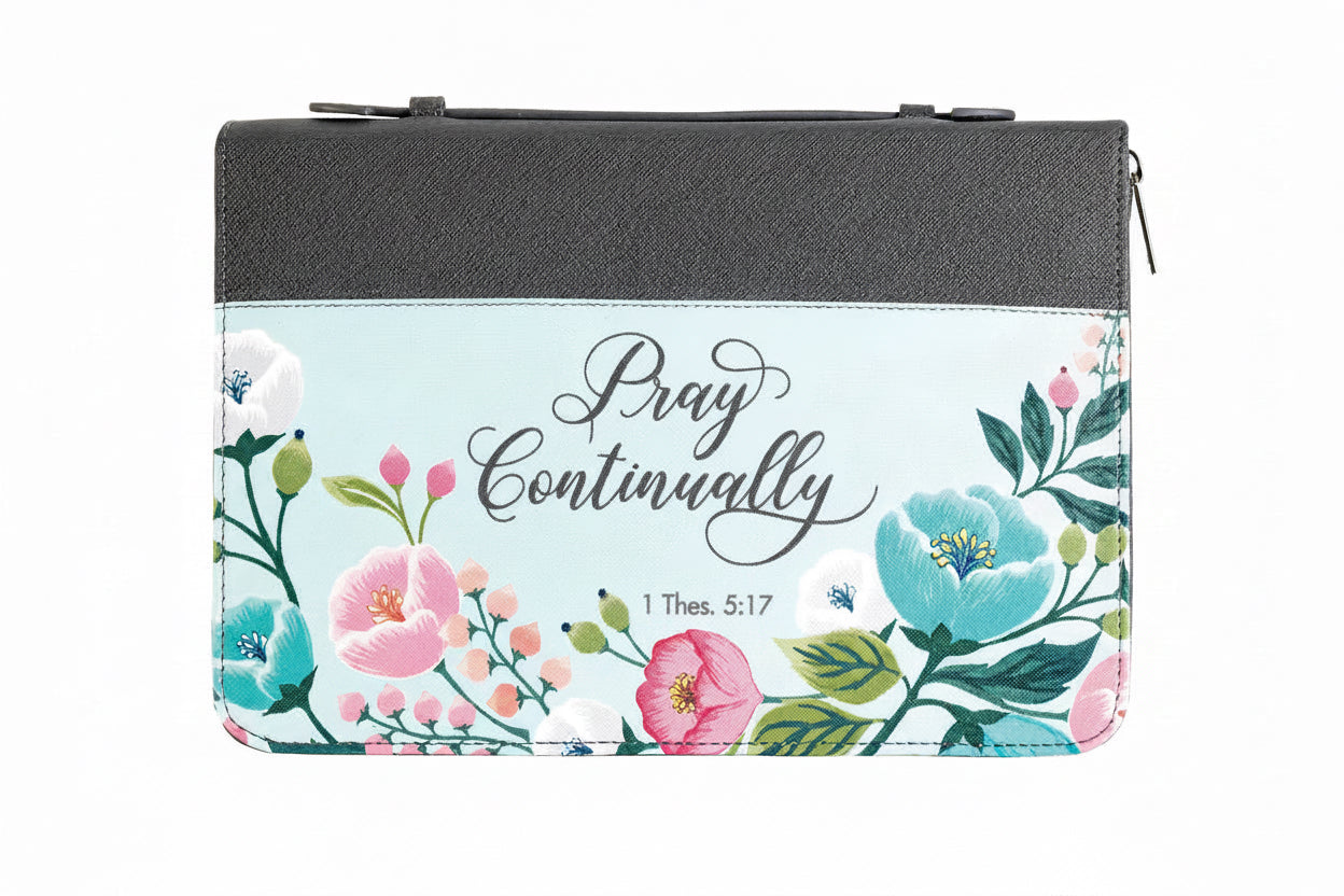 White Dove Bible Cover Pray Continually Grey XL