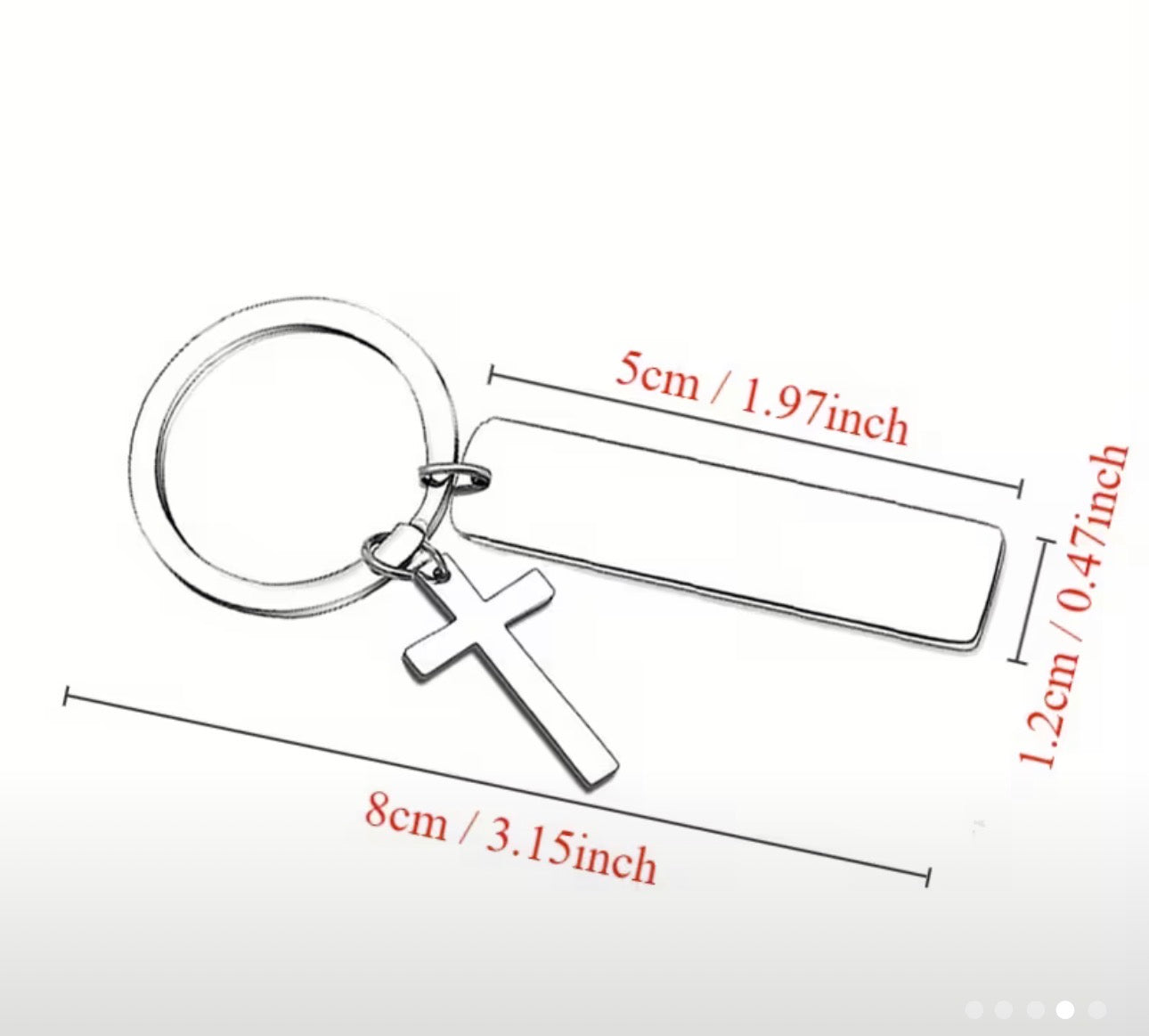 Silver Scripture Cross Keychain