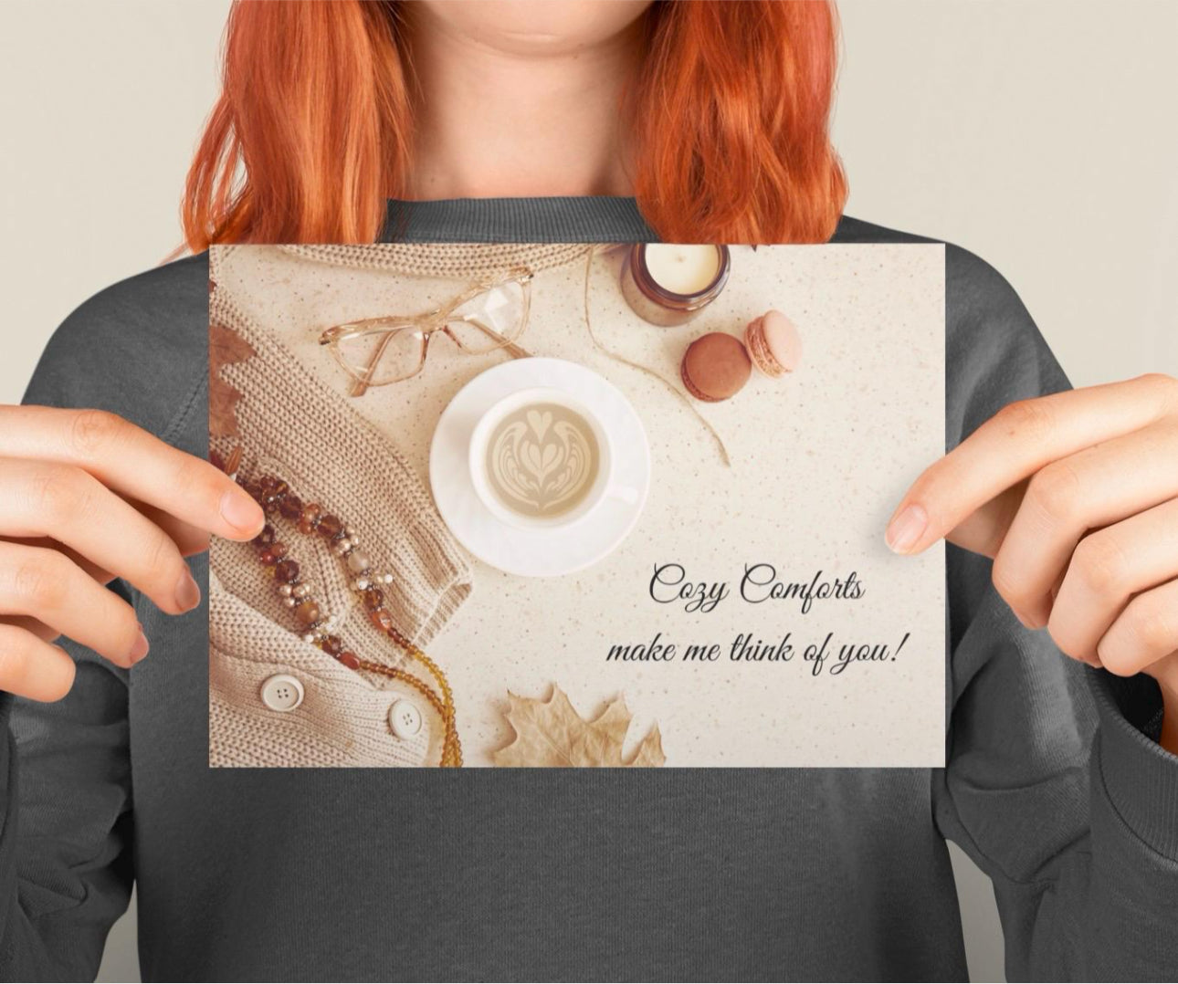 Fall Greeting Cards with Message Inside Personalized Cozy Fall Print Set of 10 Cards Autumn Cards with Envelopes Thanksgiving Card
