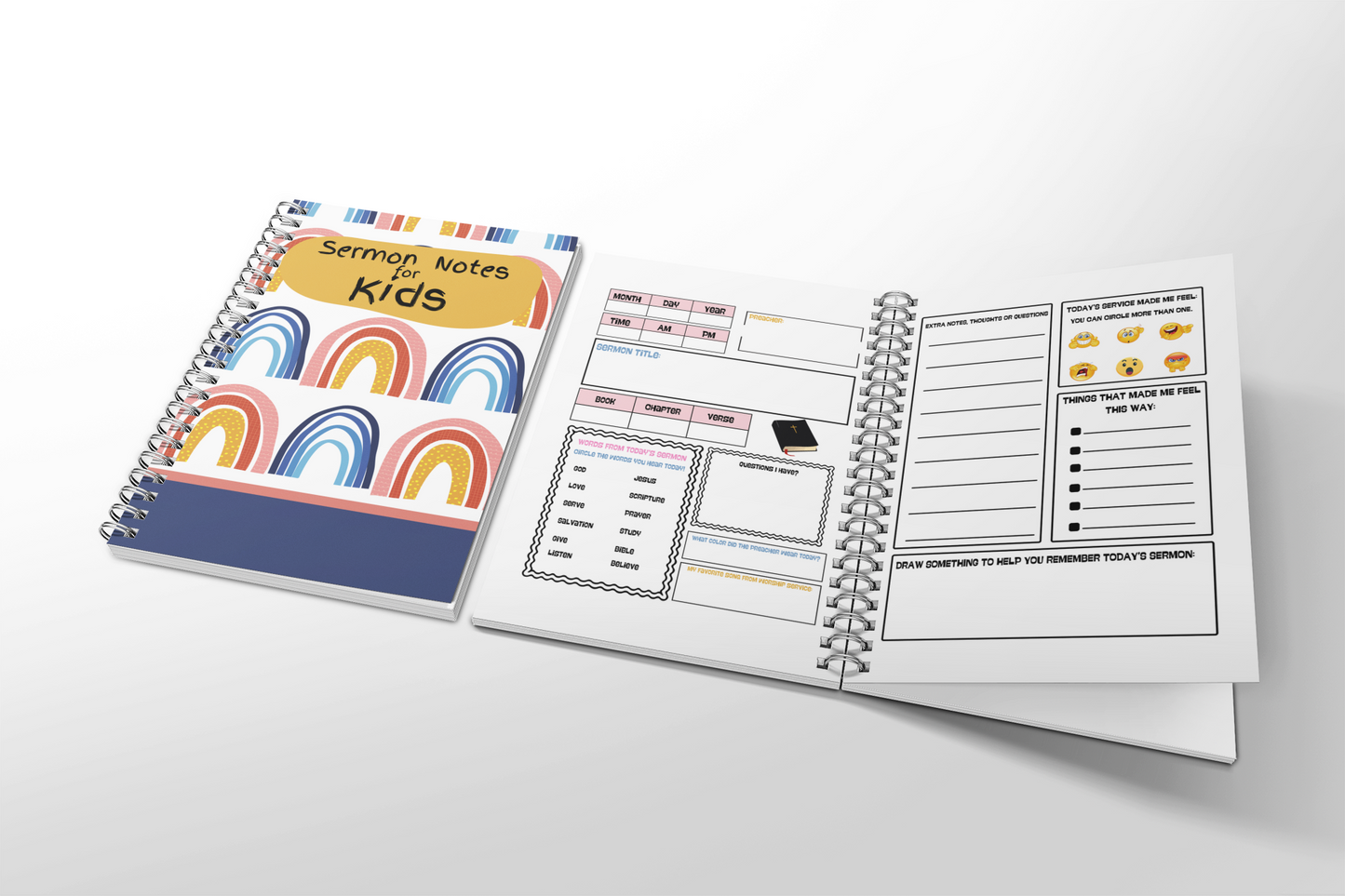 Sermon Notes Notebook For Kids Church Notebook Gift for Bible Study Notebook for Girls Note Taking for Christian Young Ladies