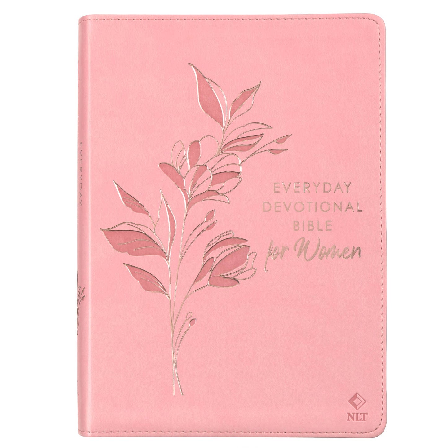 Devotional Bible NLT for Women Faux Leather, Pink