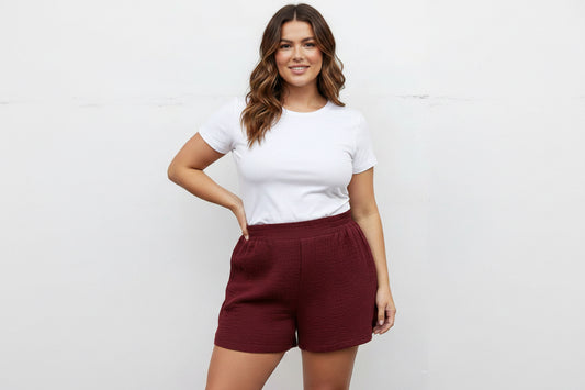Plus Textured Pull-on Shorts 3