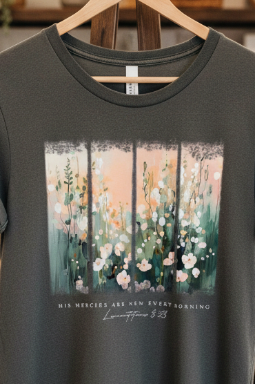 His Mercies Are New Every Morning Bible Verse Shirt