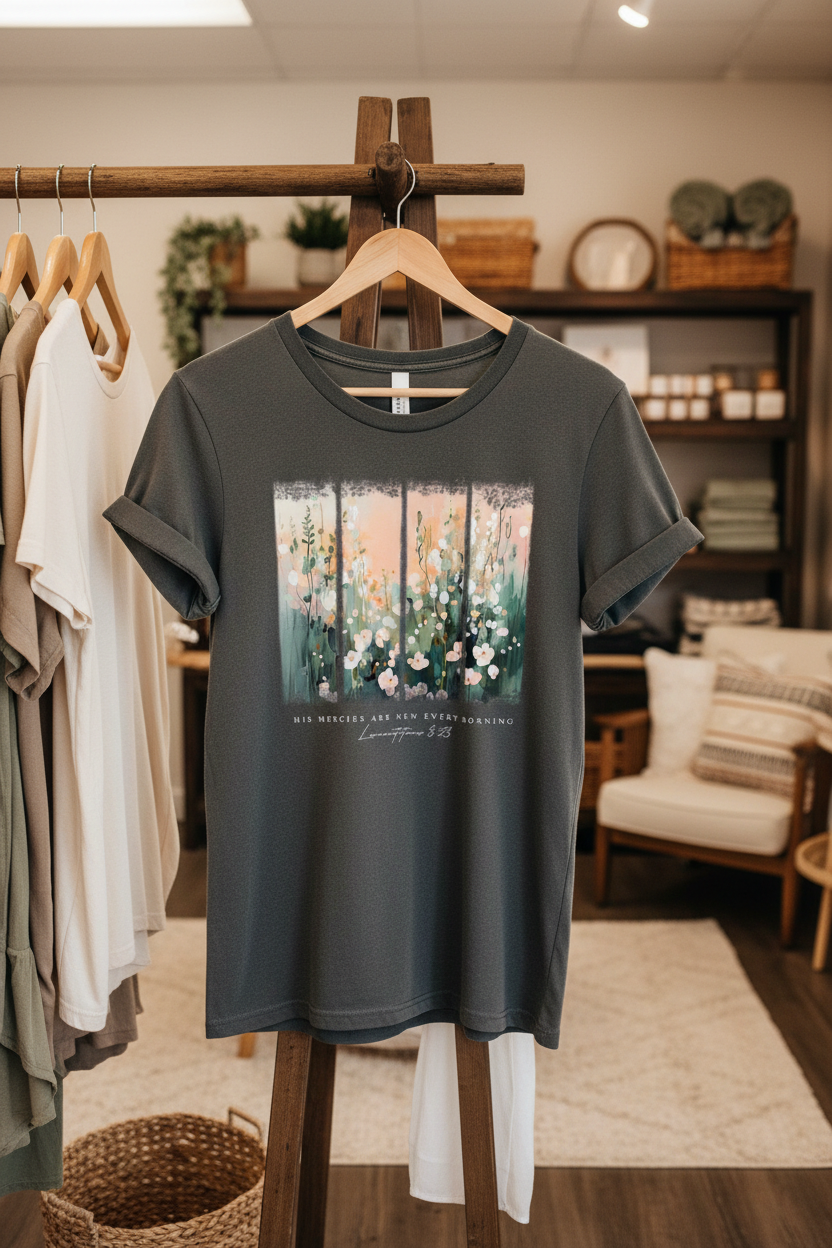 His Mercies Are New Every Morning Bible Verse Shirt