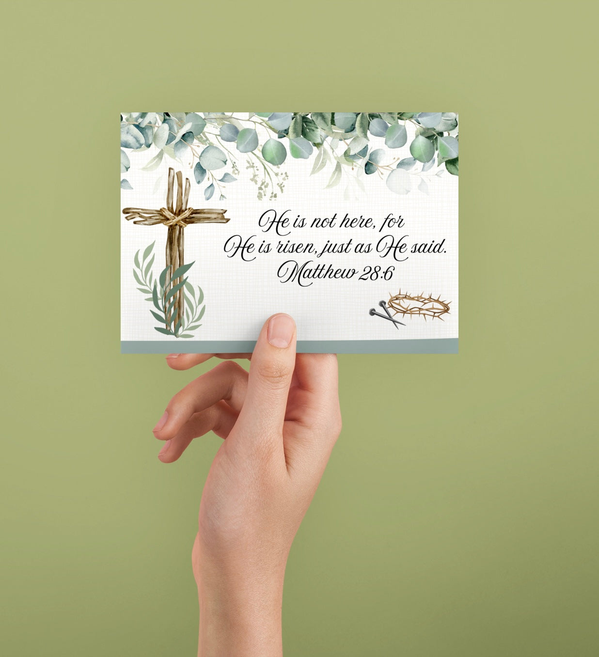 Easter Greeting Cards Customizable Christian Printed Set of 5 Elegant Easter Notes Personalizable Greeting  Card with Message Inside