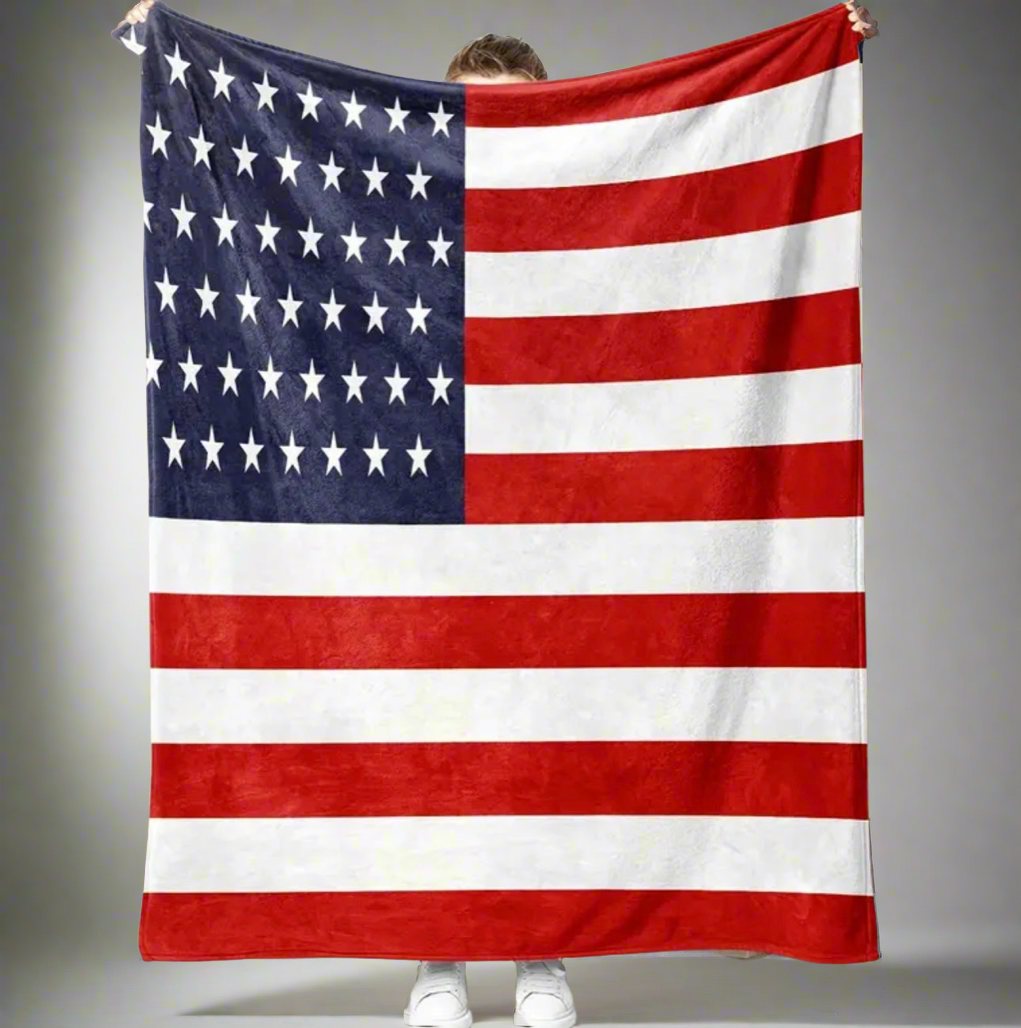 American Flag Lightweight Fleece Blanket