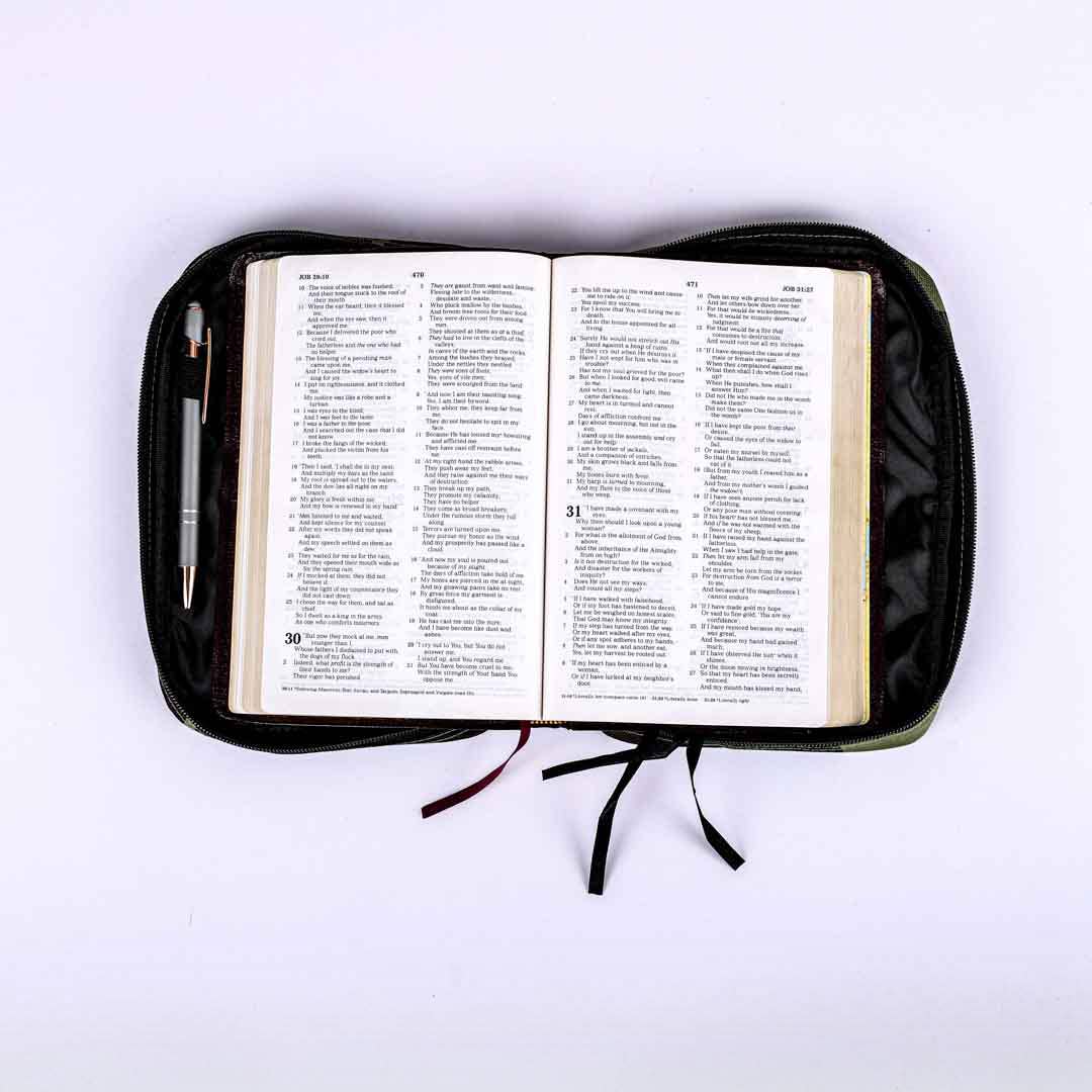 Bible Cover Canvas Army Of God Camo - Medium