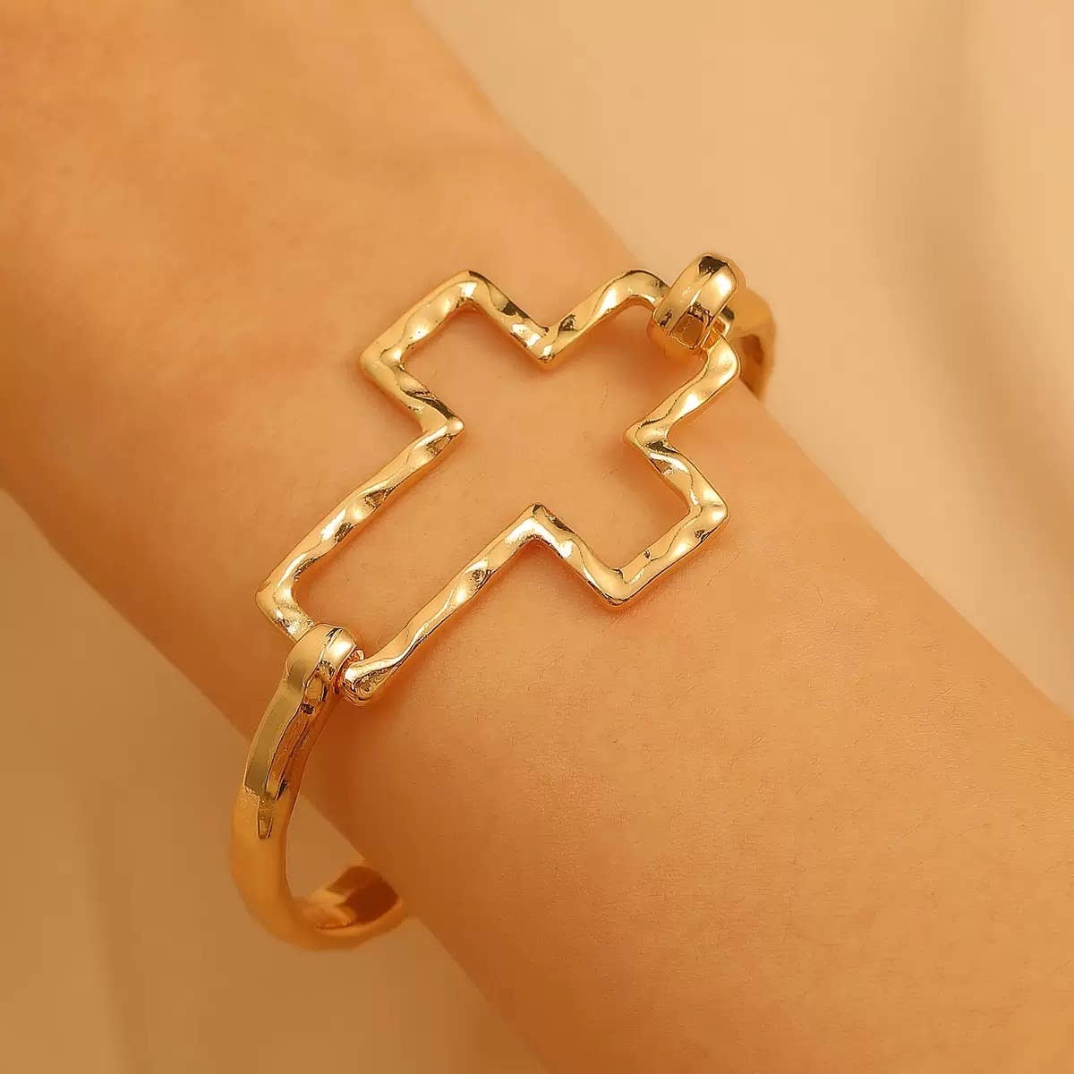 Cute Cross Cuff Bracelet for Women- Elegant Cross