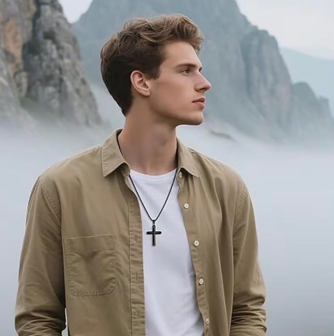 Men’s Titanium Steel Cross Necklace