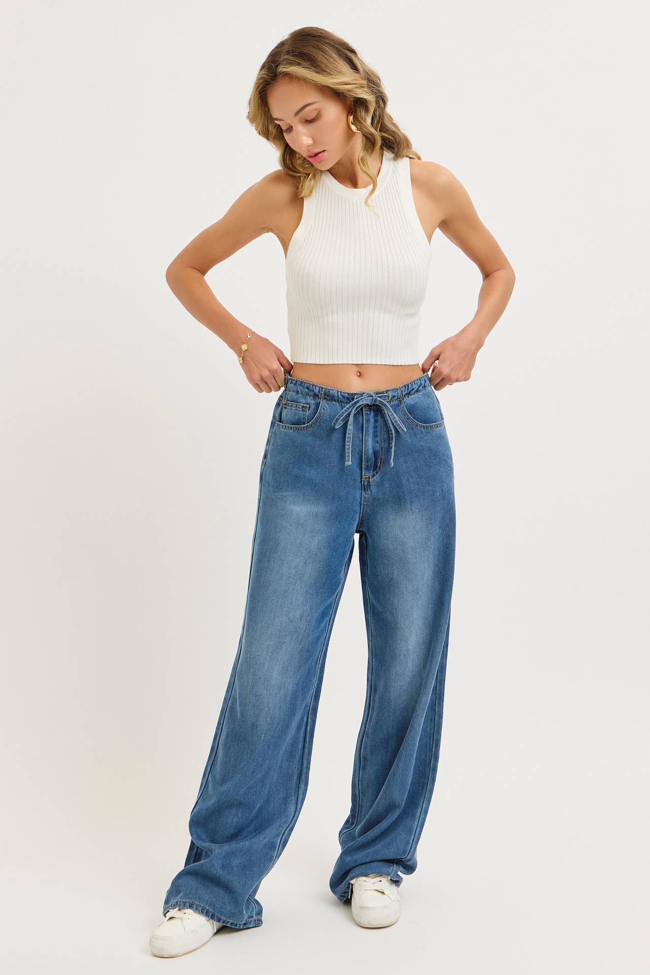 EASY CASUAL  WIDE-LEG DENIM PATNS
