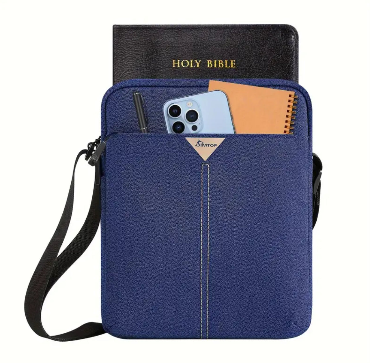 Large Bible Cover CrossbodyBag with Multiple Pockets for Convenient Bible Storage (Size: 11.4” x 9.4”)
