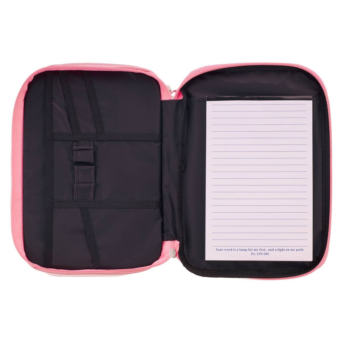 Bible Cover Organizer Two-fold Light Pink w/Ichthus Badge