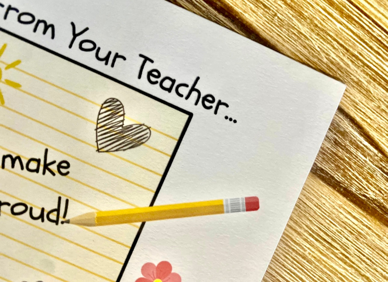Note From Your Teacher Personalizable Post Card