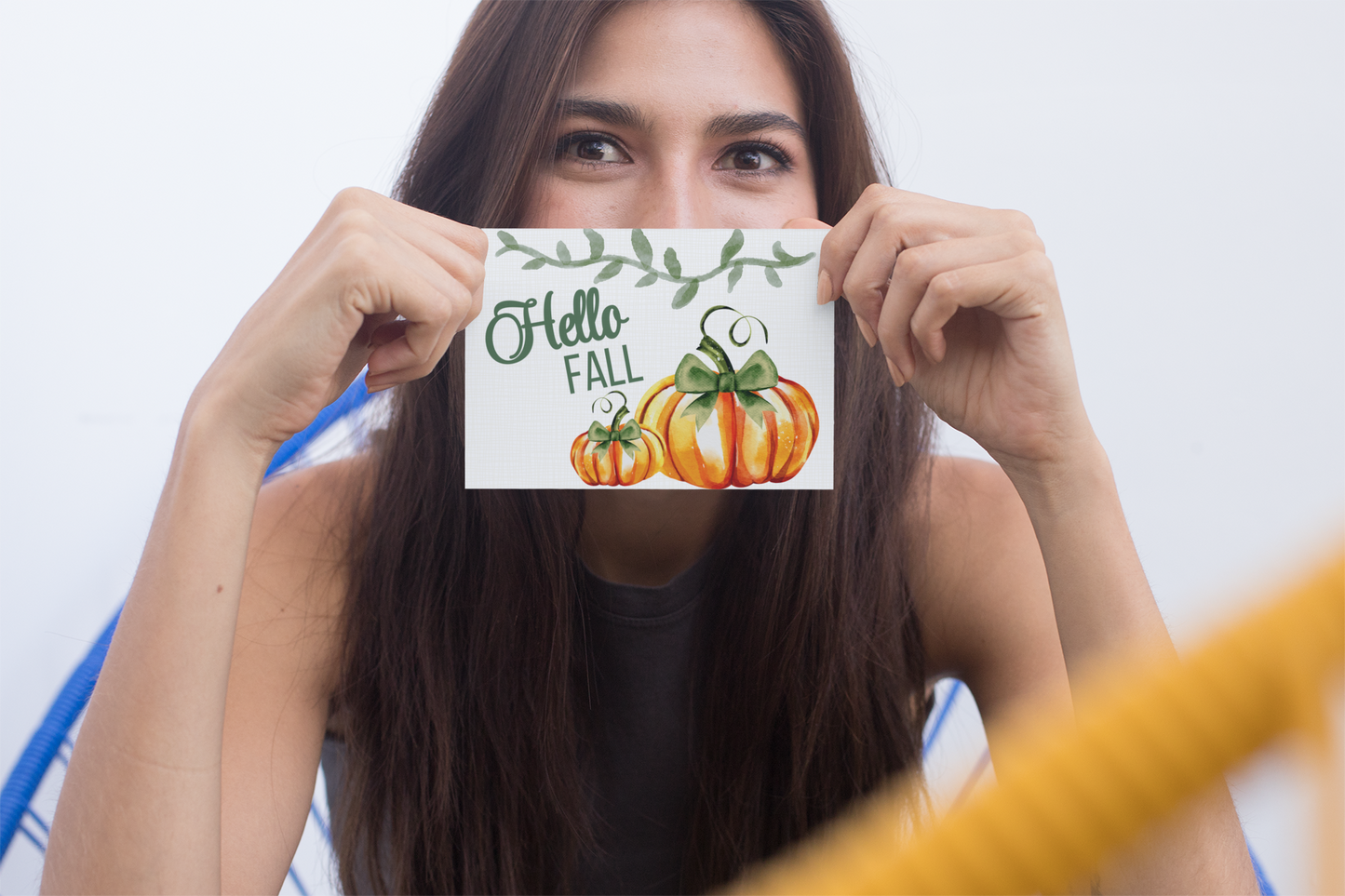 Personalized Fall Greeting Cards Customizable Hello Fall Printed Set of 5 Elegant Autumn Notes Greeting Note Card with Message Inside