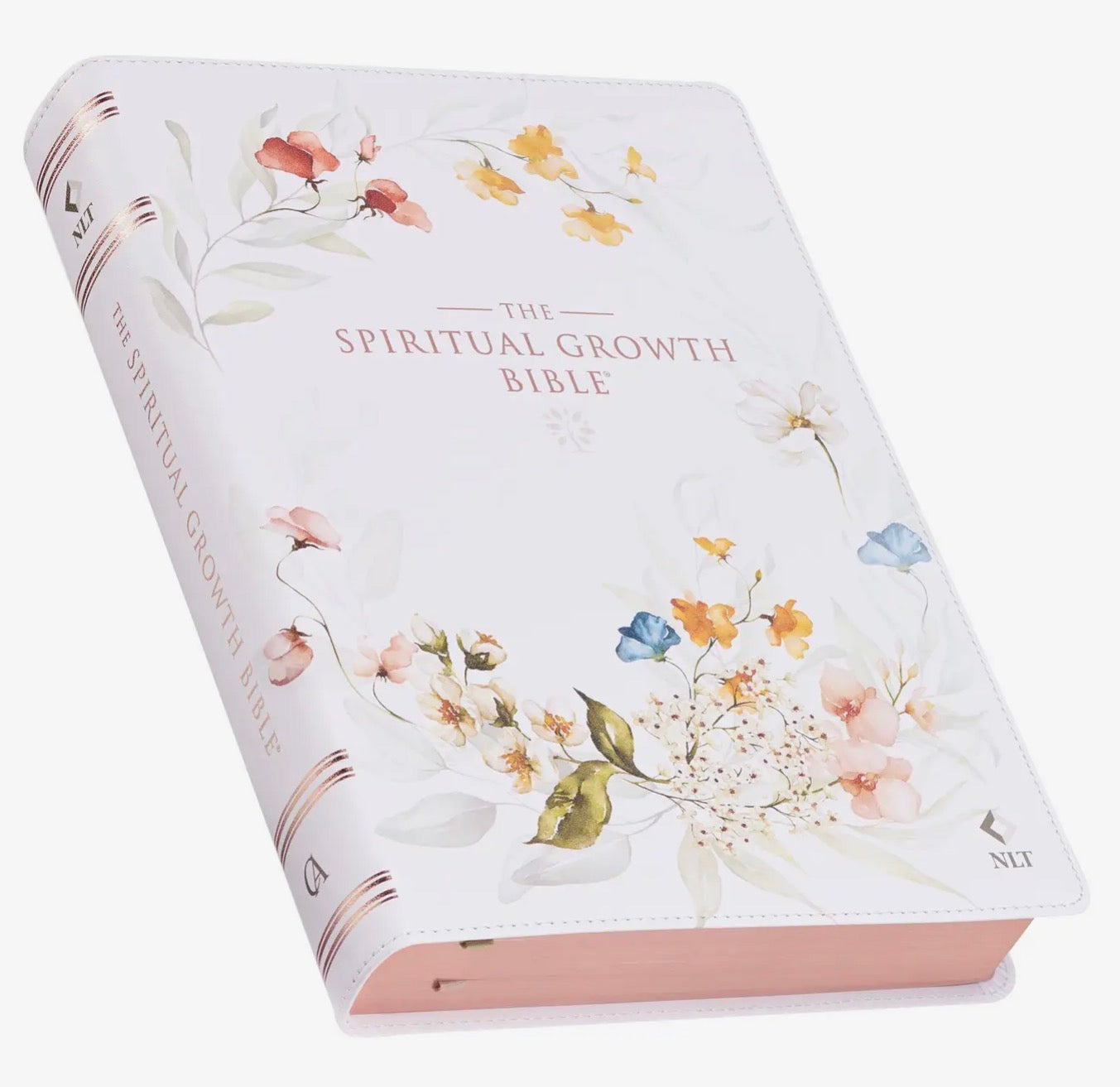 The Spiritual Growth Bible, NLT Faux Leather, Cream Floral