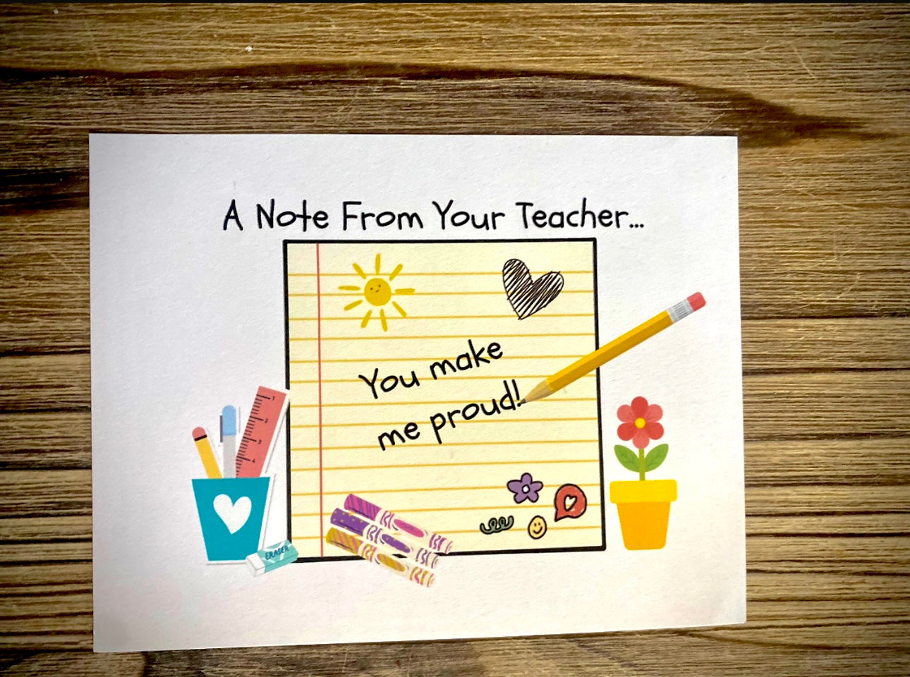 Note From Your Teacher Personalizable Post Card
