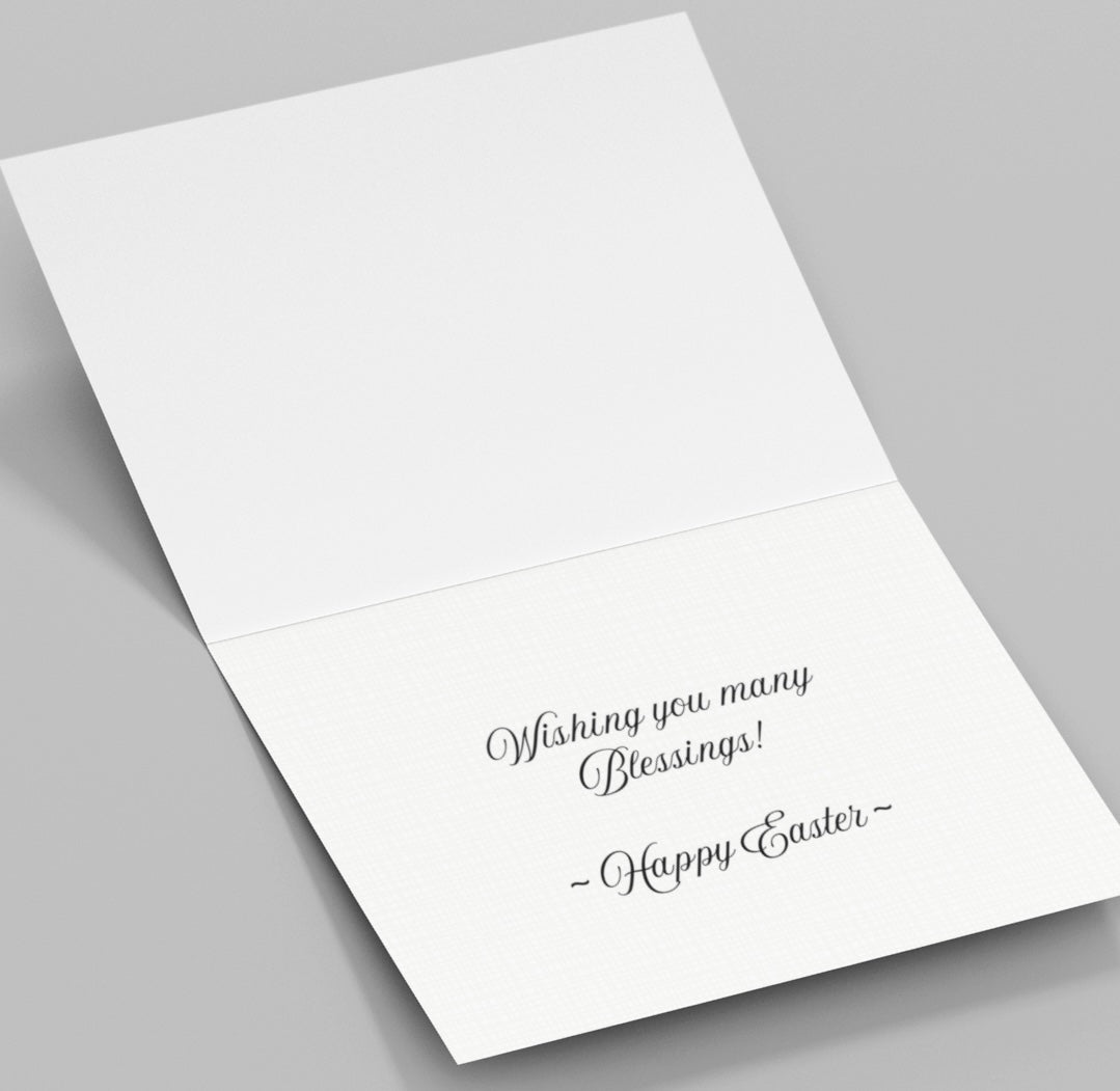 Easter Greeting Cards Customizable Christian Printed Set of 5 Elegant Easter Notes Personalizable Greeting  Card with Message Inside