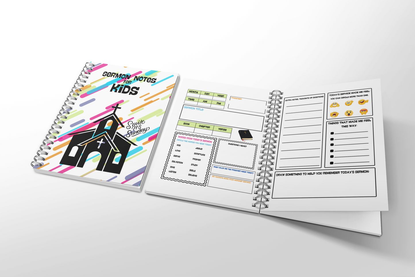 Sermon Notes Notebook For Kids Church Notebook Gift for Bible Study Notebook for Boys Note Taking for Christian Young Boys