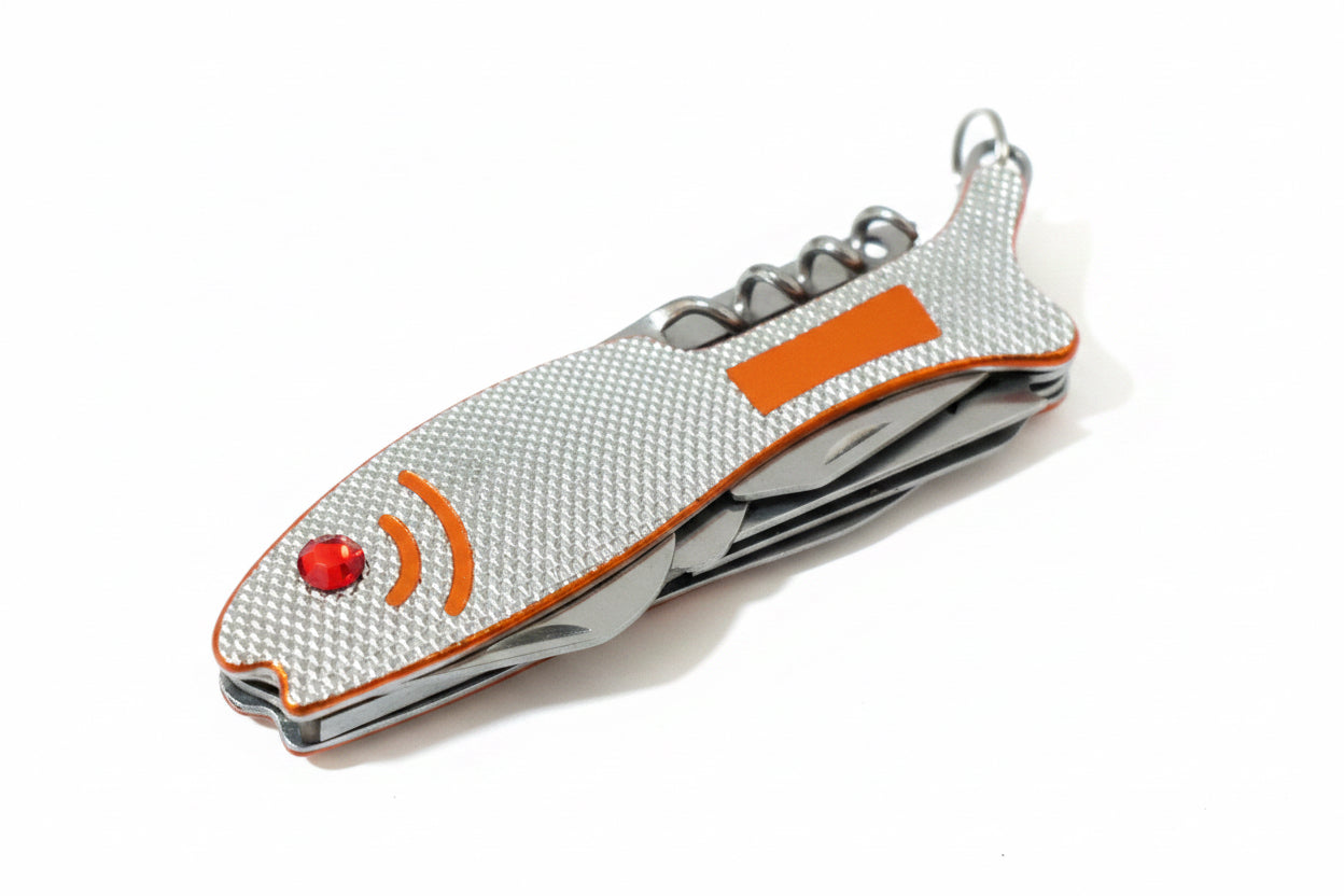 Man of God: Fisherman’s Friend Multi-Tool: Stainless Steel: Pocket Size: Orange