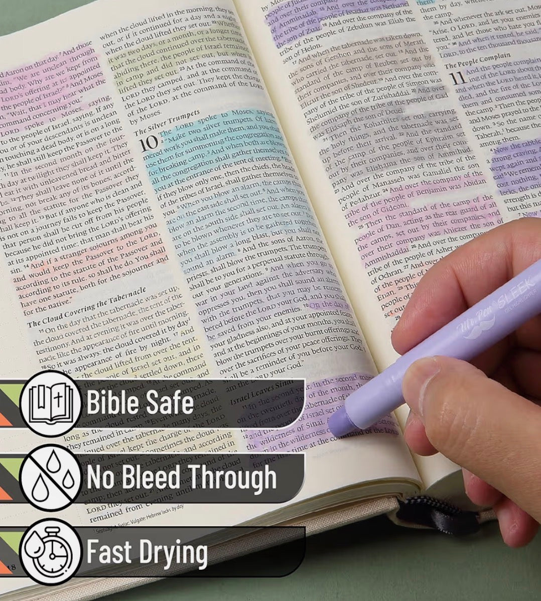 Mr. Pen- No Bleed Gel Highlighters, Ethereal Pastel, 14 Pack, Bible Highlighters