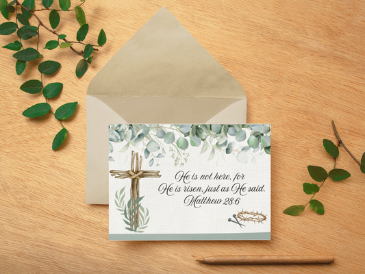Easter Greeting Cards Customizable Christian Printed Set of 5 Elegant Easter Notes Personalizable Greeting  Card with Message Inside
